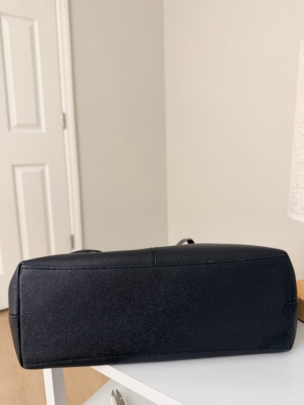 Coach Signature Fiona Zip Tote Bag | Black Pebbled Leather Shoulder Bag - Picture 8 of 9